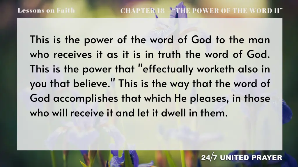 lessons on faith 10