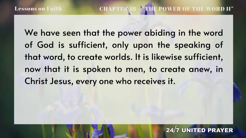 lessons on faith 2