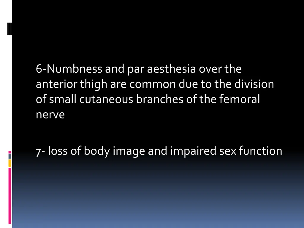 6 numbness and par aesthesia over the anterior