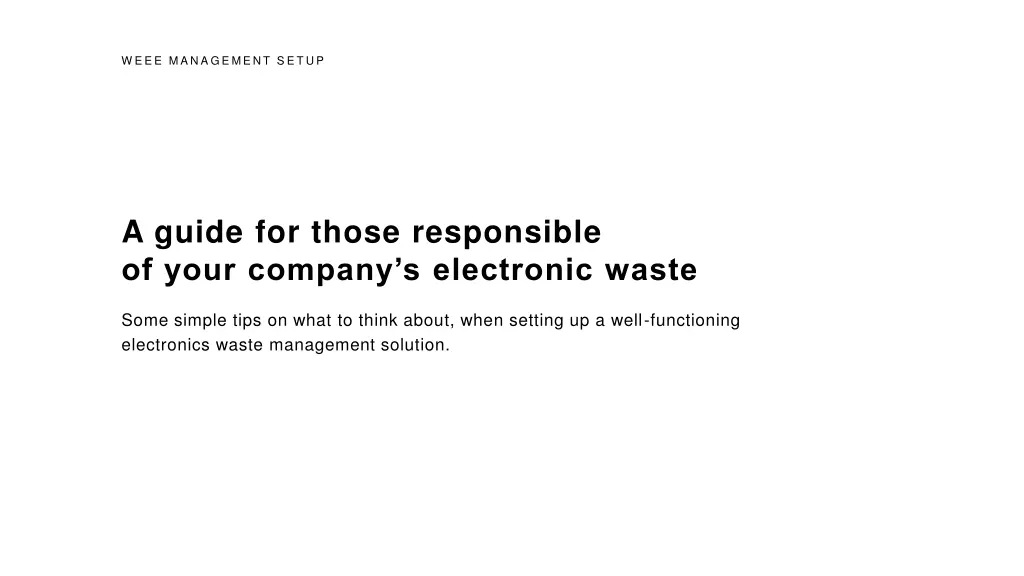 w eee management setup