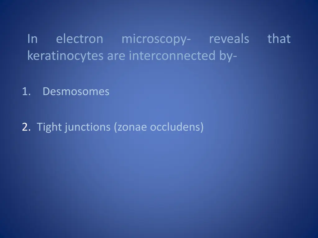 in keratinocytes are interconnected by