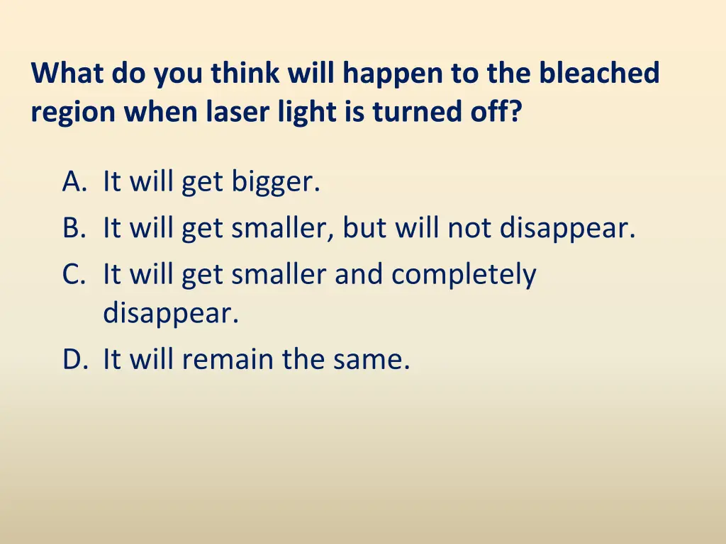 what do you think will happen to the bleached