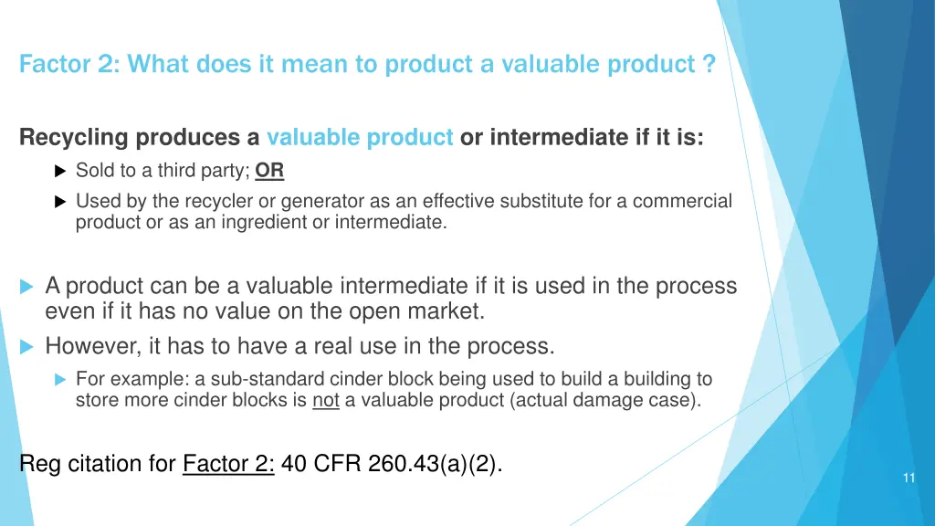 factor 2 what does it mean to product a valuable