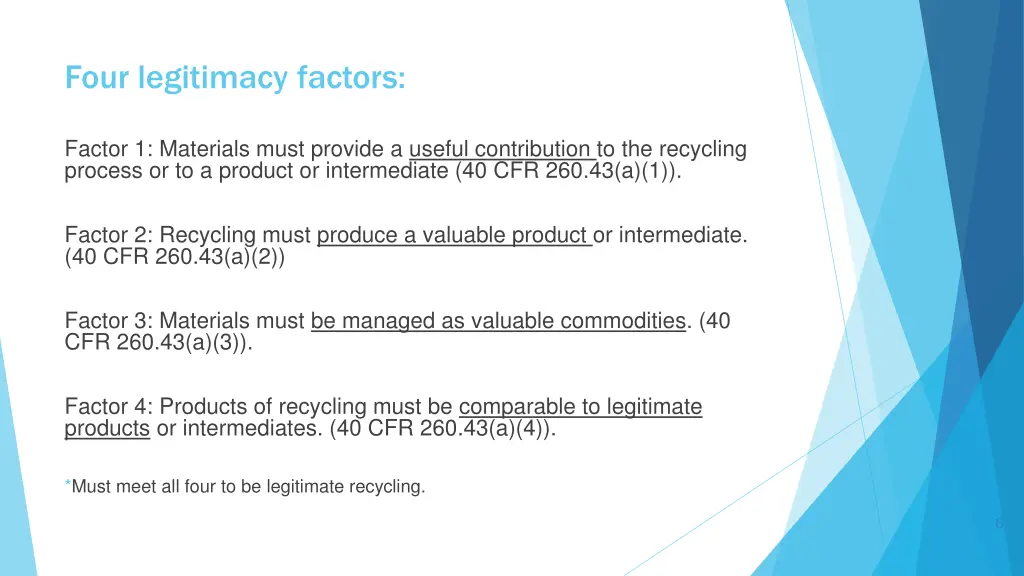 four legitimacy factors