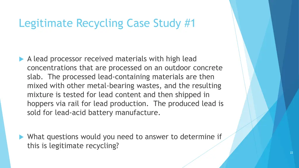 legitimate recycling case study 1