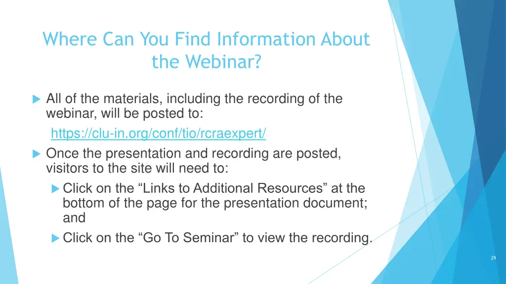 where can you find information about the webinar