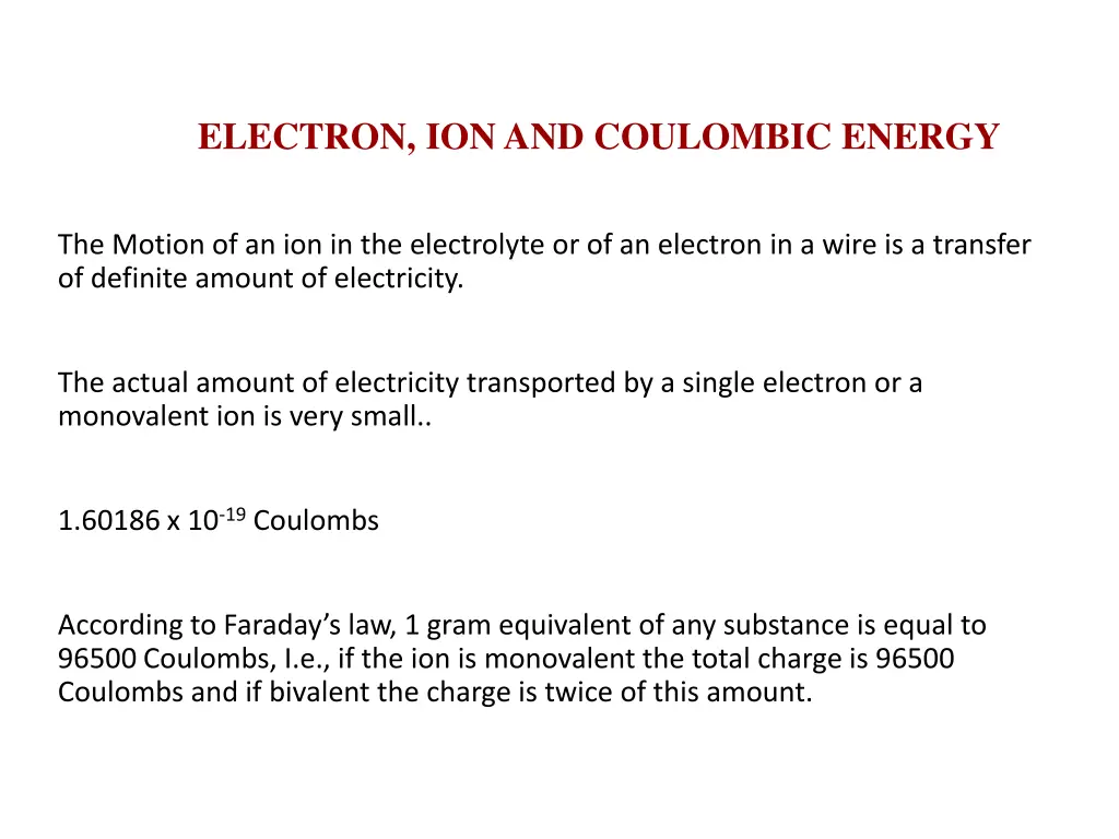 electron ion and coulombic energy