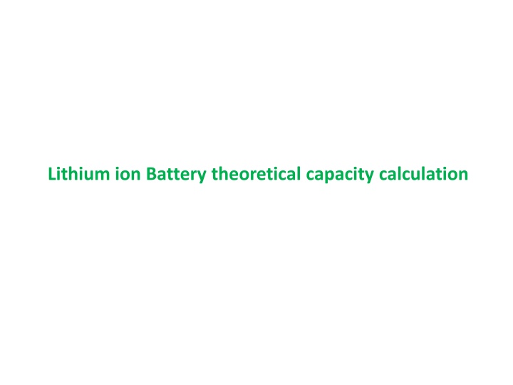 lithium ion battery theoretical capacity