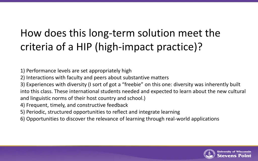 how does this long term solution meet
