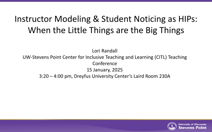 instructor modeling student noticing as hips when