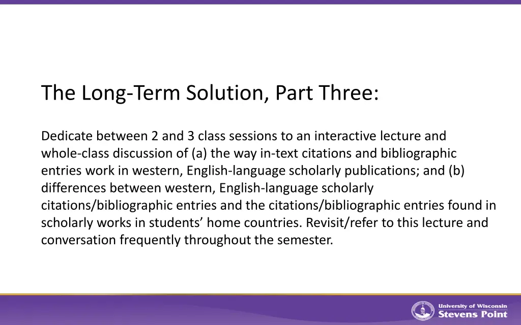 the long term solution part three