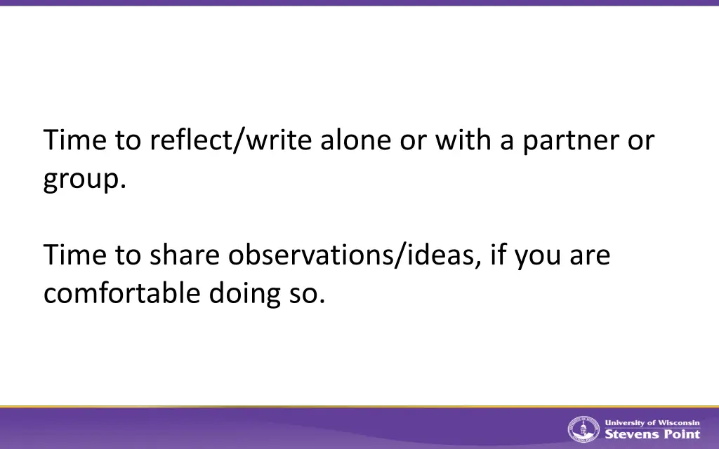 time to reflect write alone or with a partner