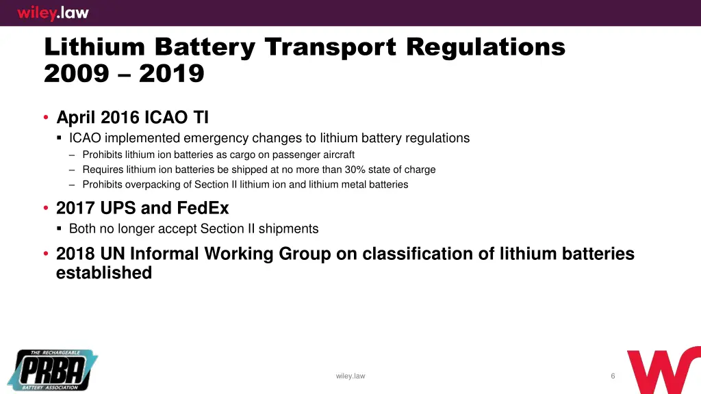 lithium battery transport regulations 2009 2019 4