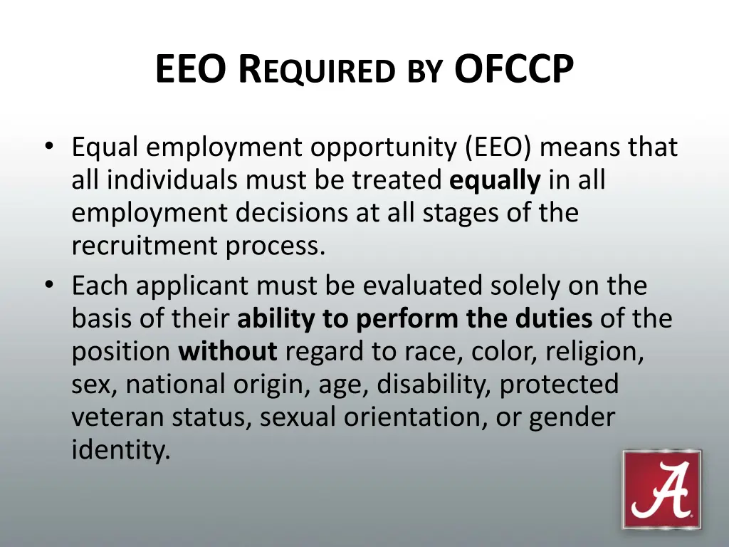 eeo r equired by ofccp