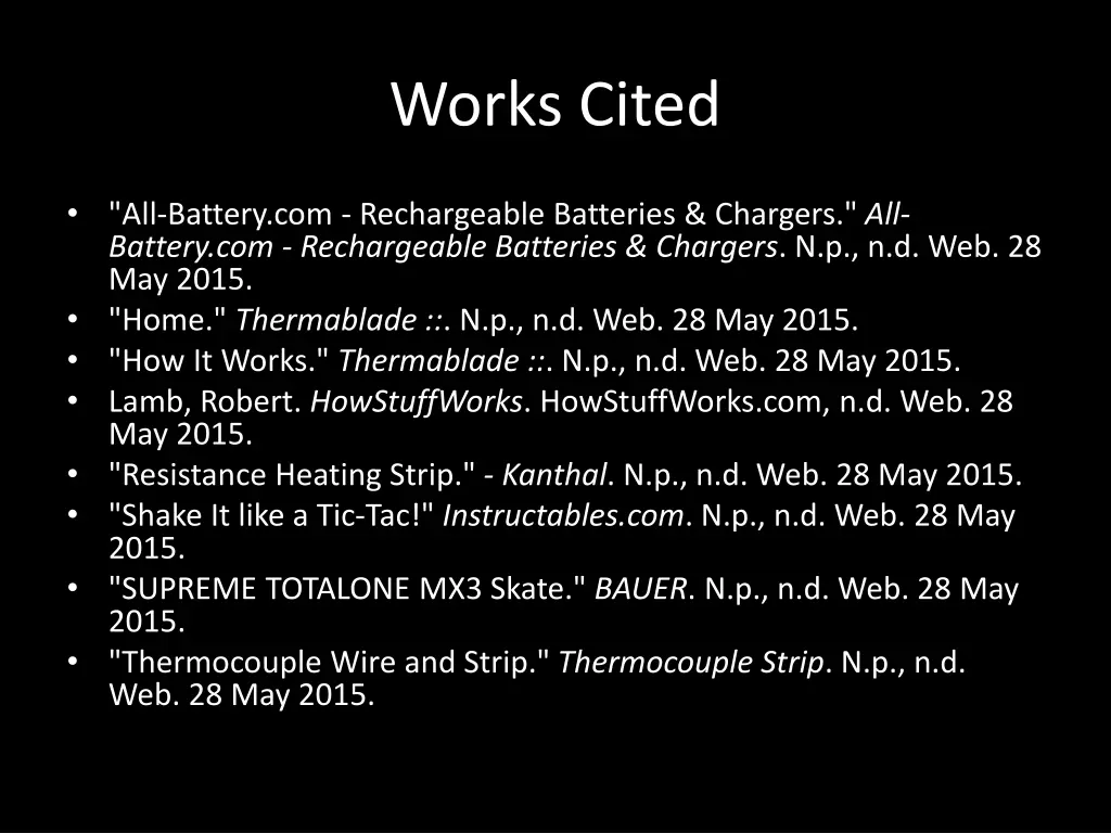 works cited