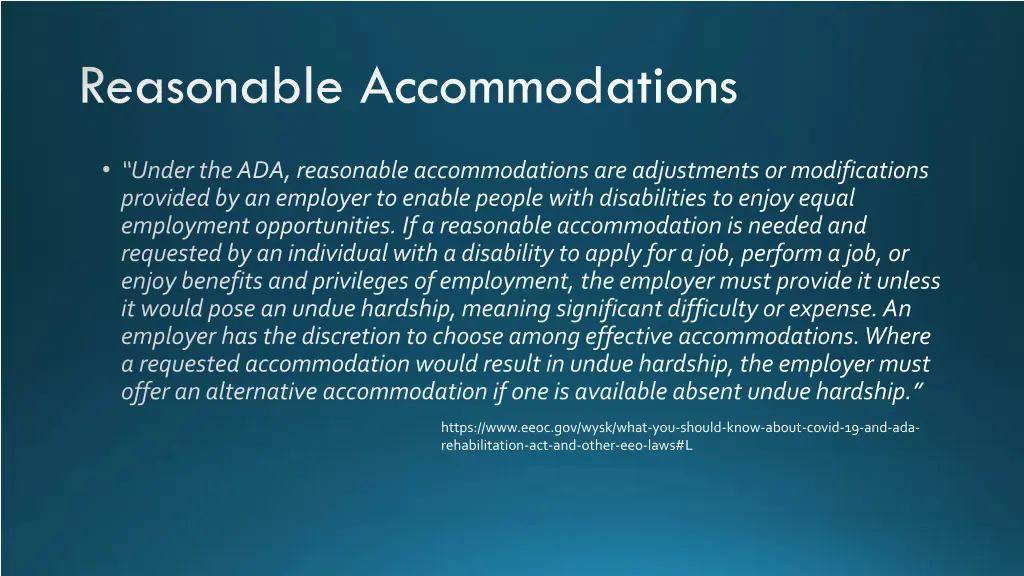 reasonable accommodations