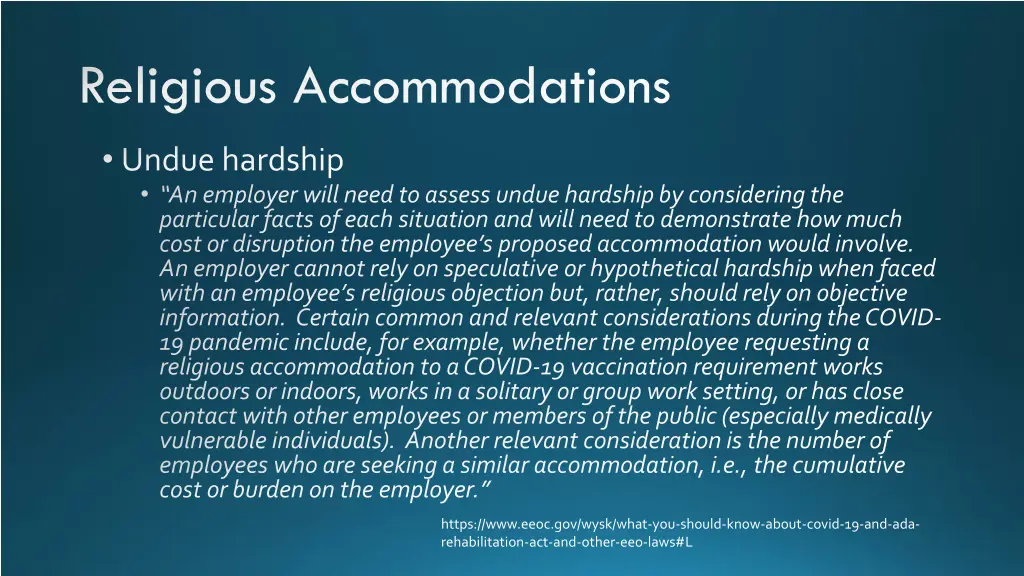 religious accommodations 1