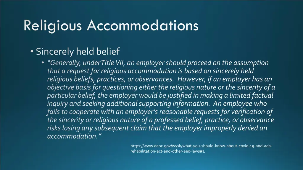 religious accommodations