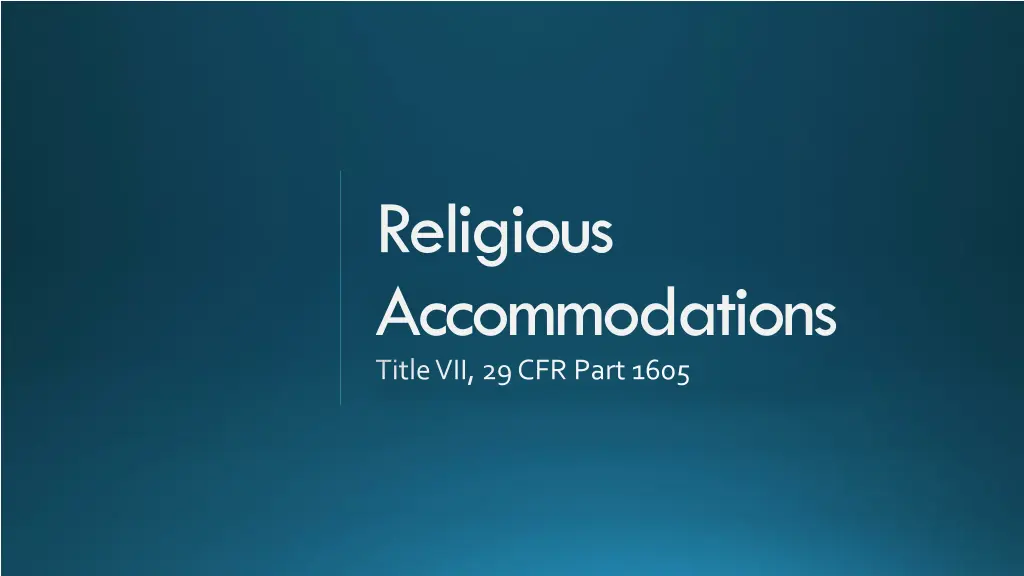 religious accommodations title vii 29 cfr part