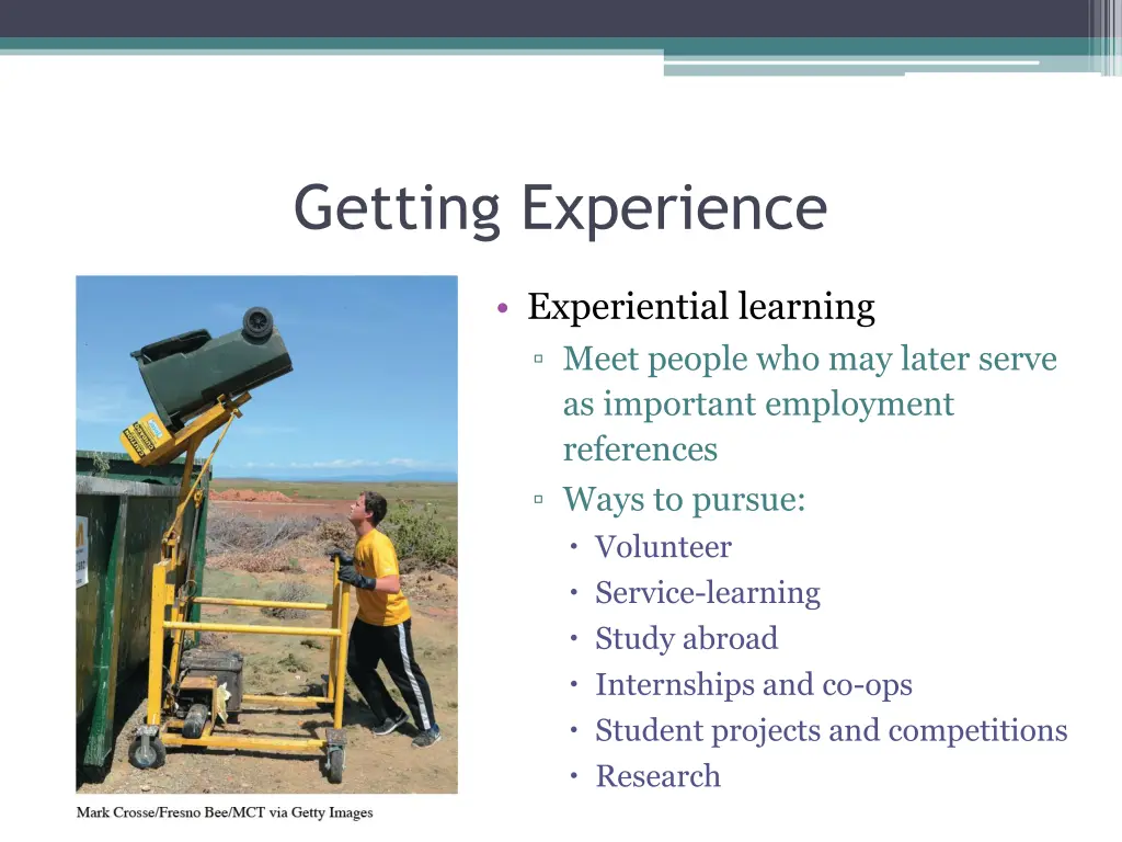 getting experience