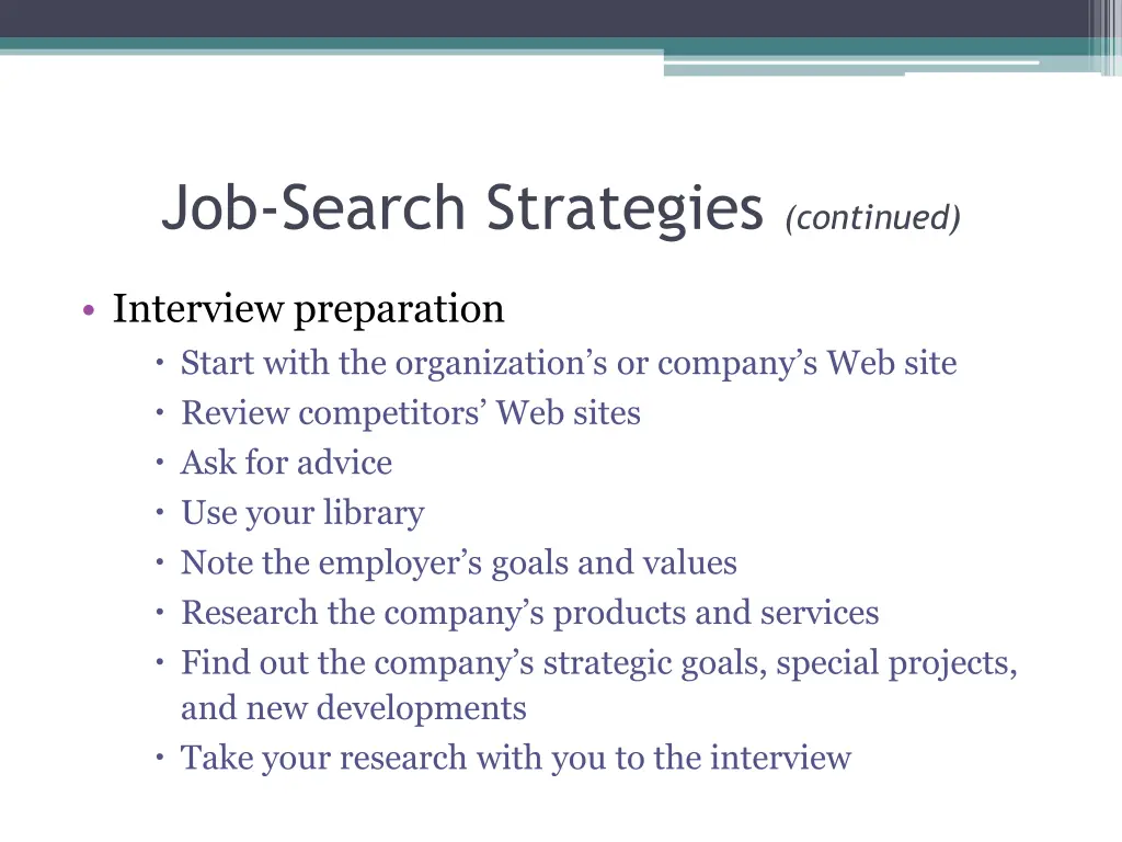 job search strategies continued 2