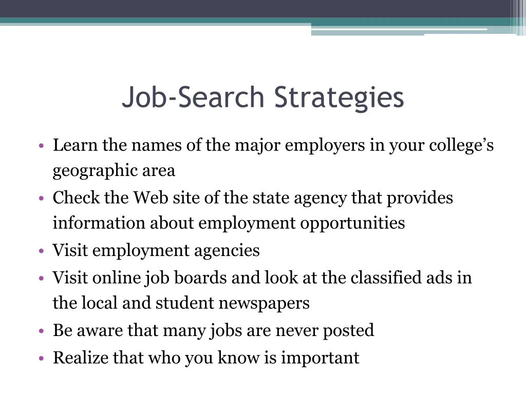job search strategies