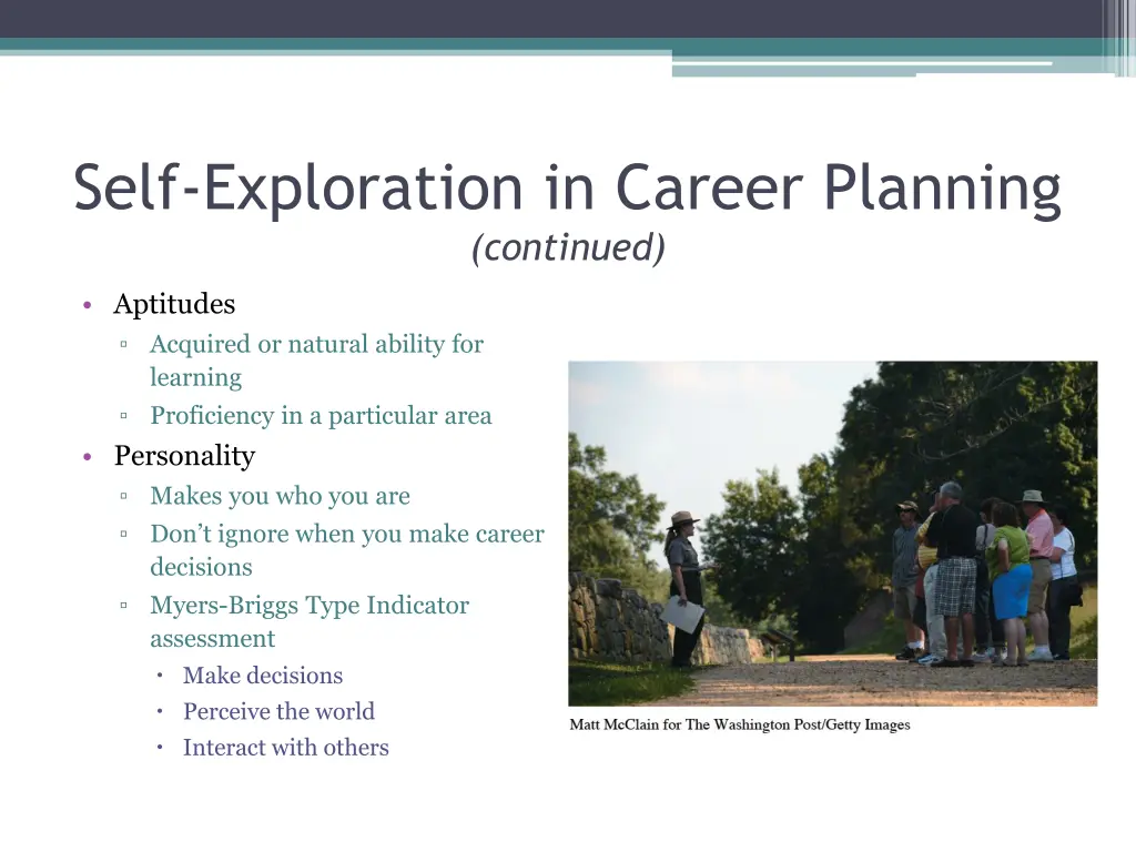 self exploration in career planning continued 1