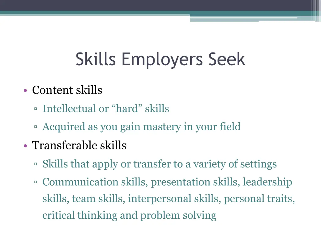 skills employers seek