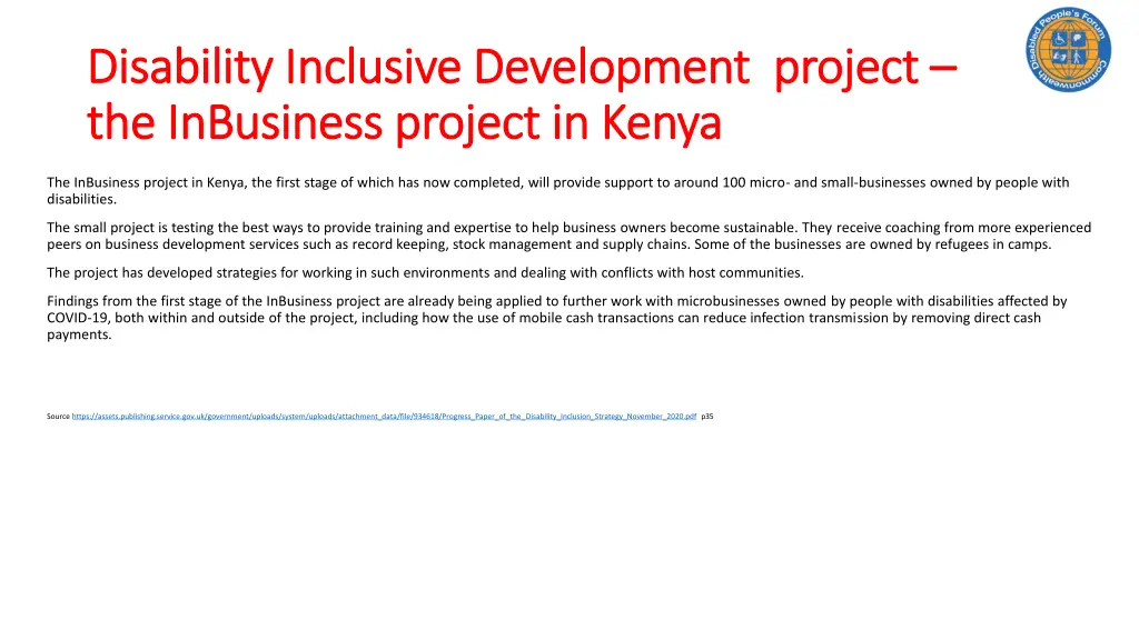 disability inclusive development project