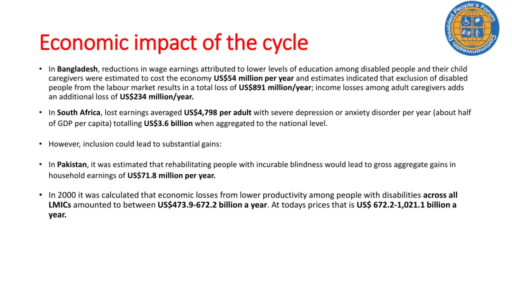 economic impact of the cycle economic impact