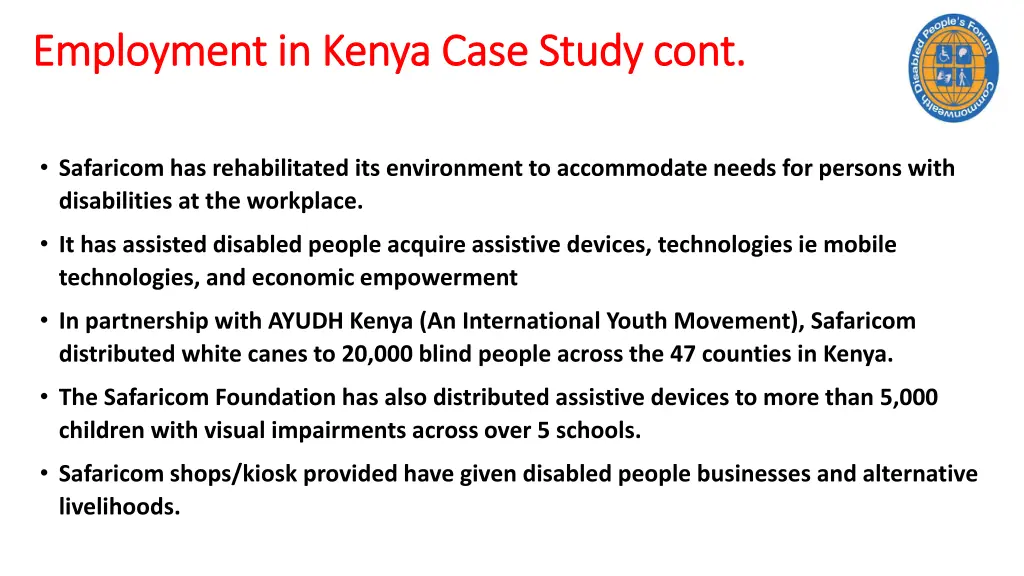 employment in kenya case study cont employment