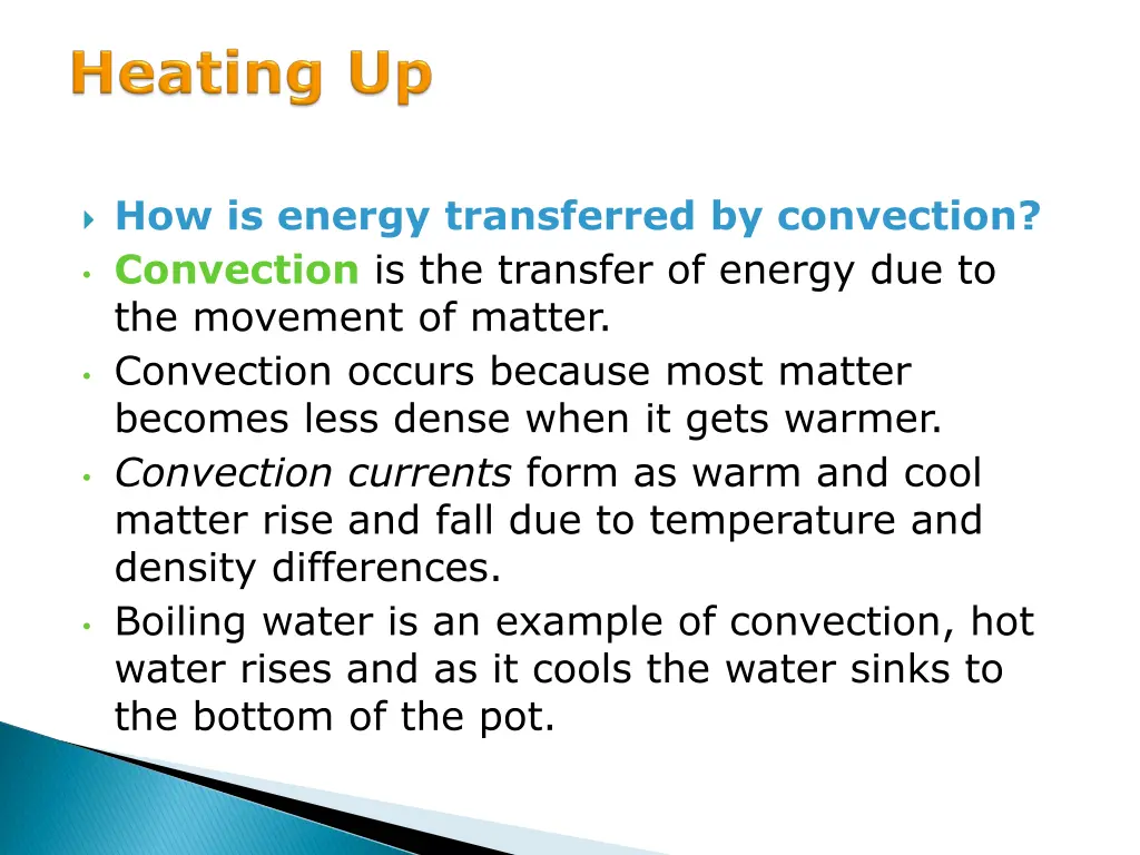 how is energy transferred by convection