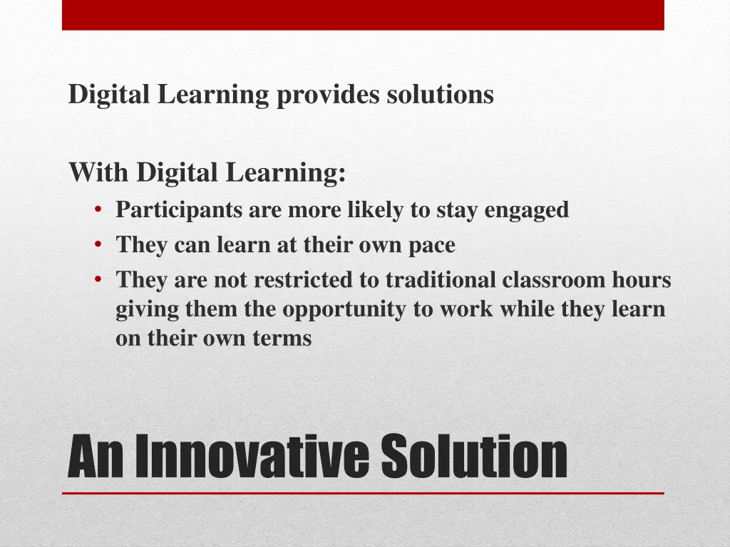 digital learning provides solutions