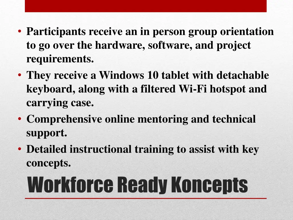 participants receive an in person group