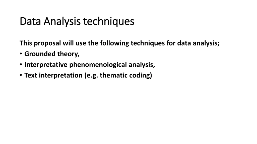 data analysis techniques data analysis techniques