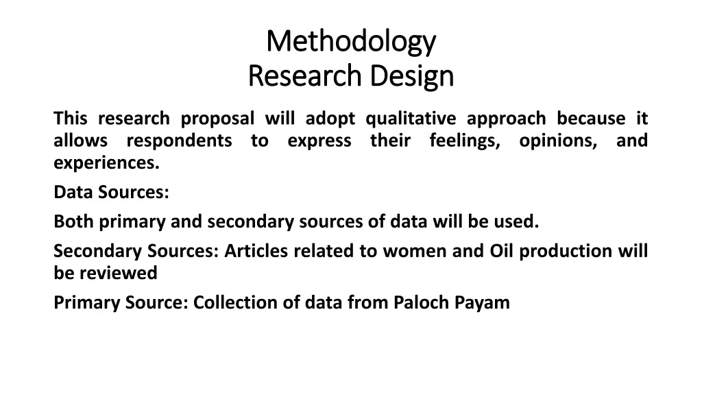 methodology methodology research design research