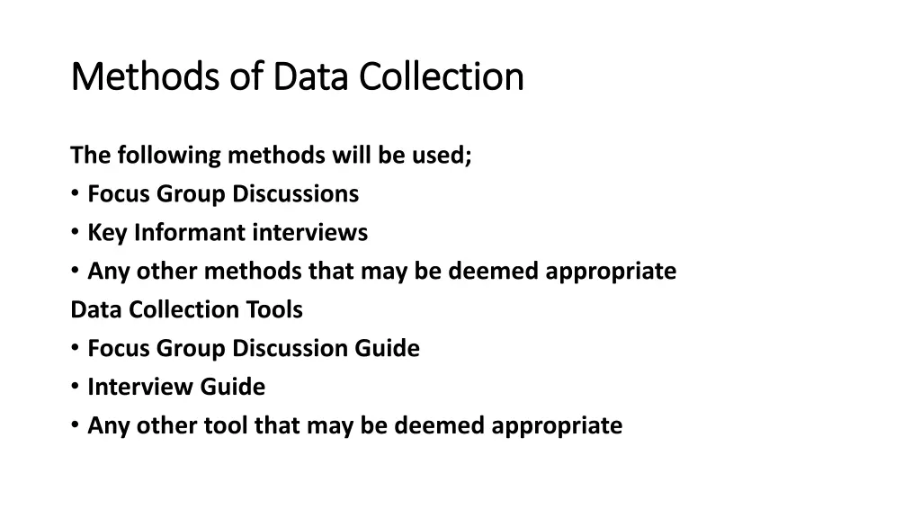 methods of data collection methods of data