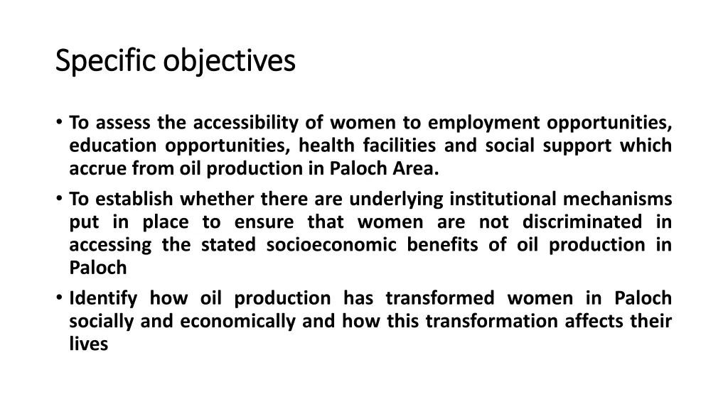 specific objectives specific objectives