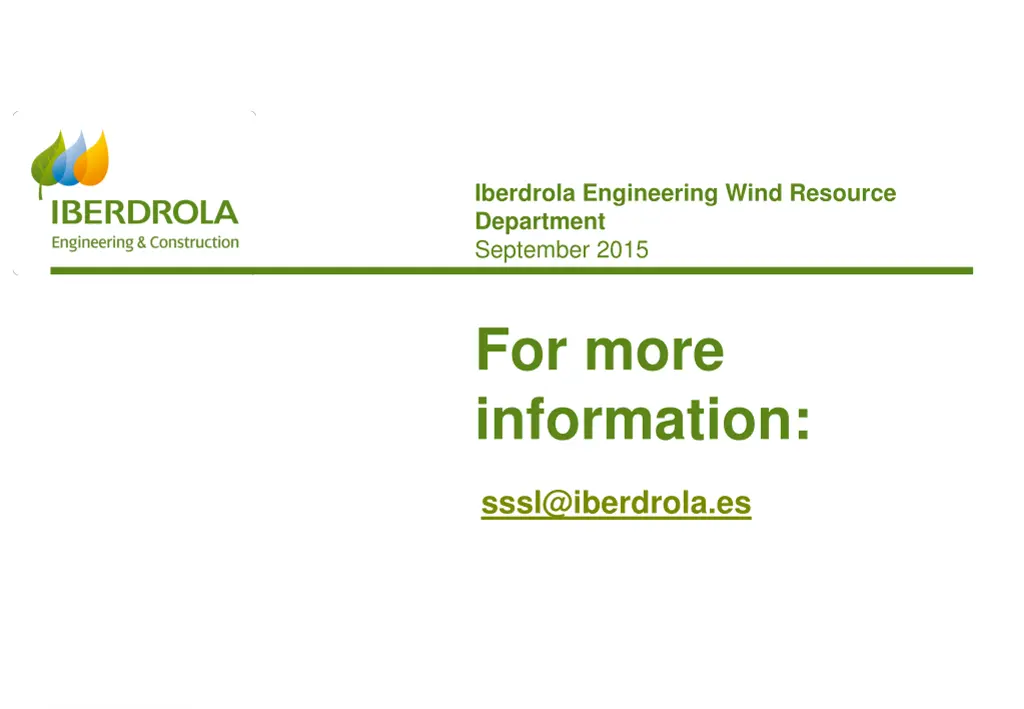 iberdrola engineering wind resource department