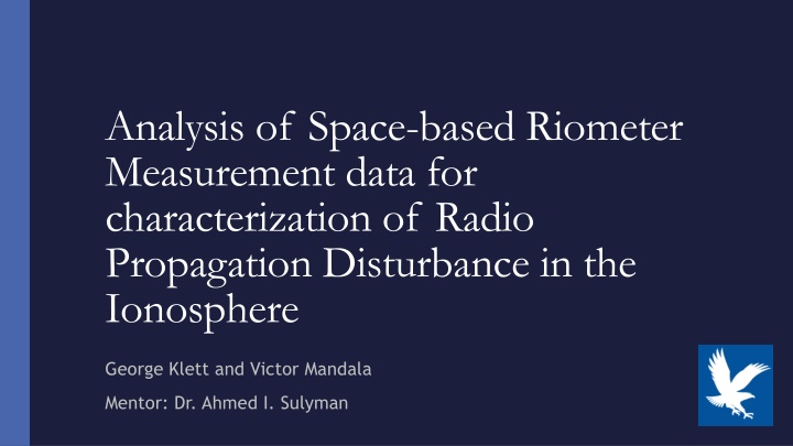 analysis of space based riometer measurement data