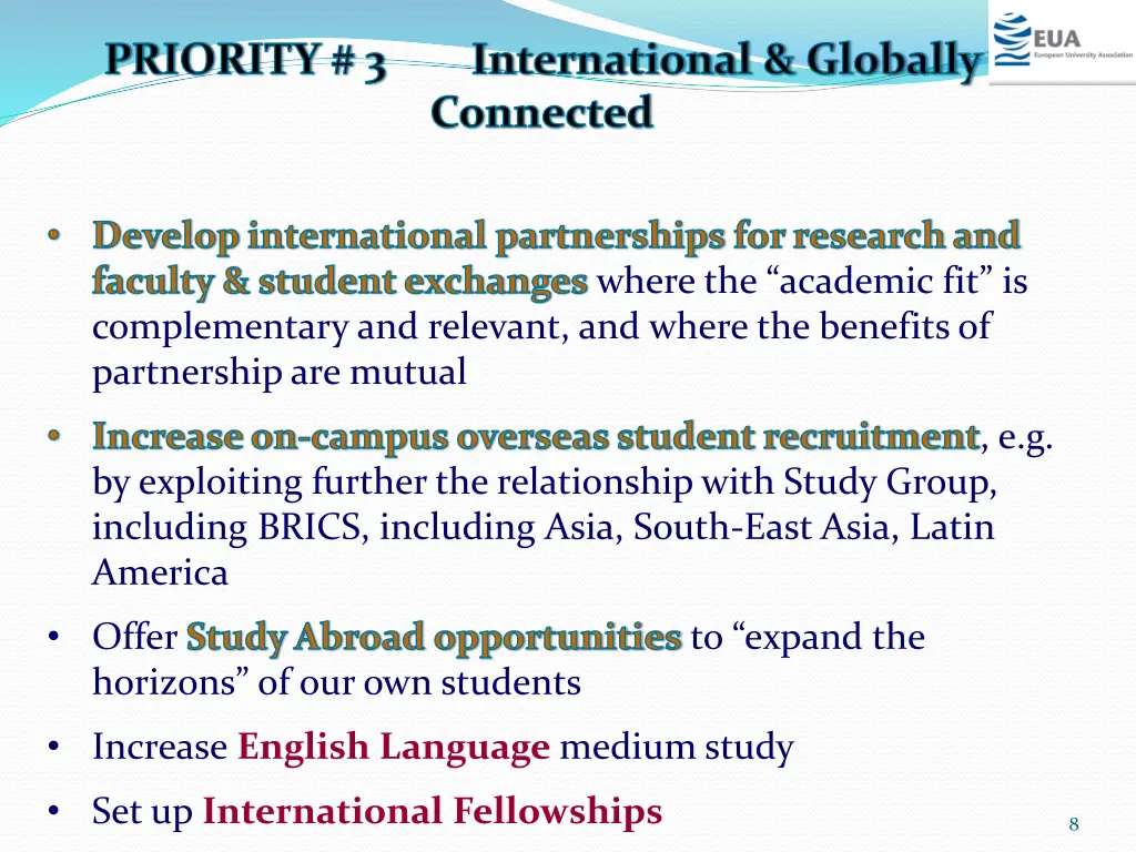 priority 3 international globally connected