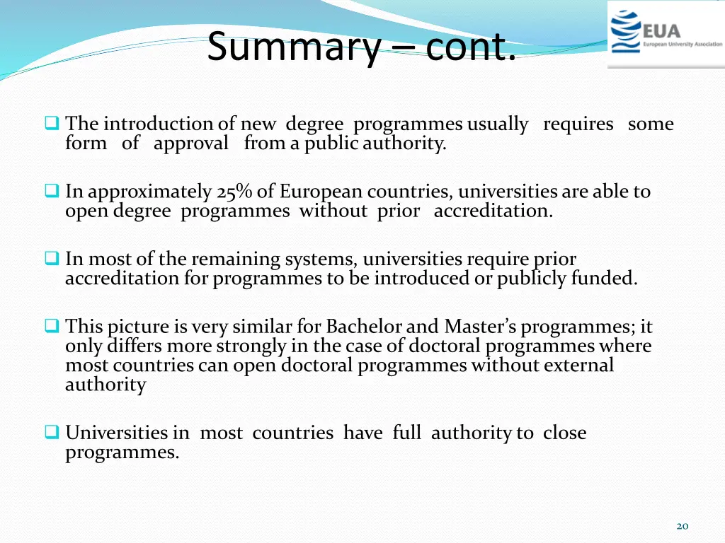 summary cont