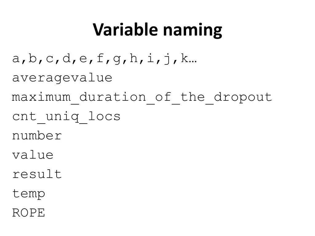 variable naming 1