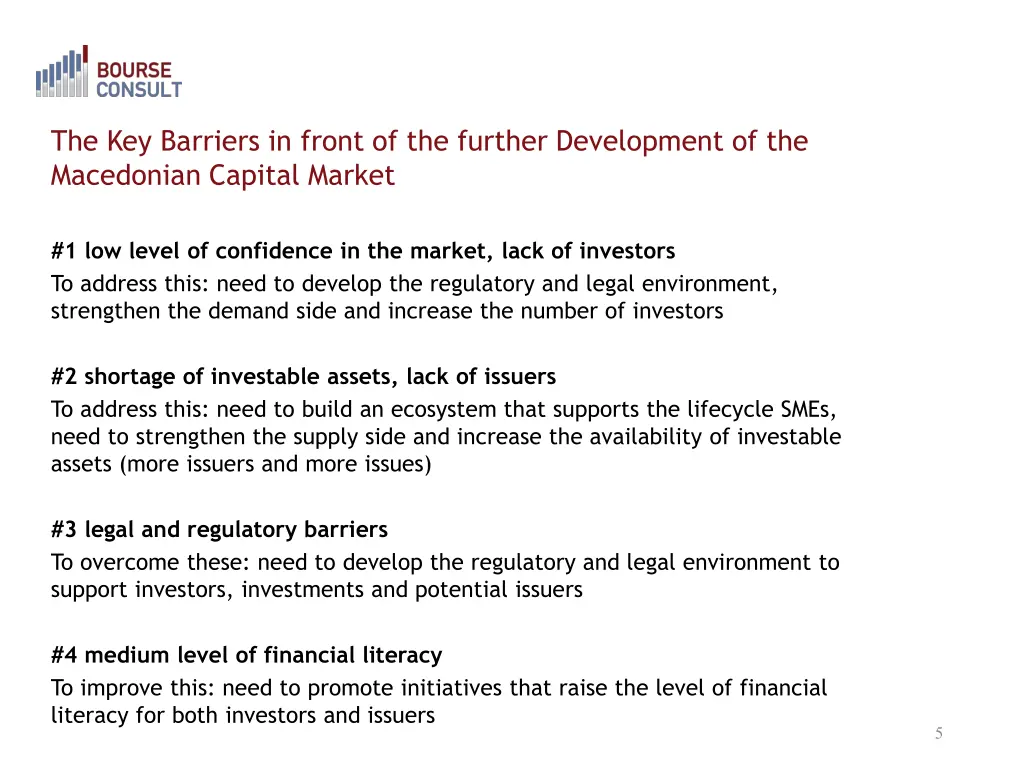 the key barriers in front of the further
