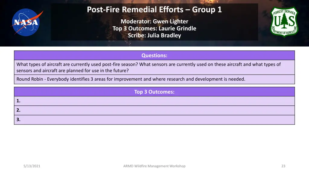 post fire remedial efforts group 1 moderator gwen