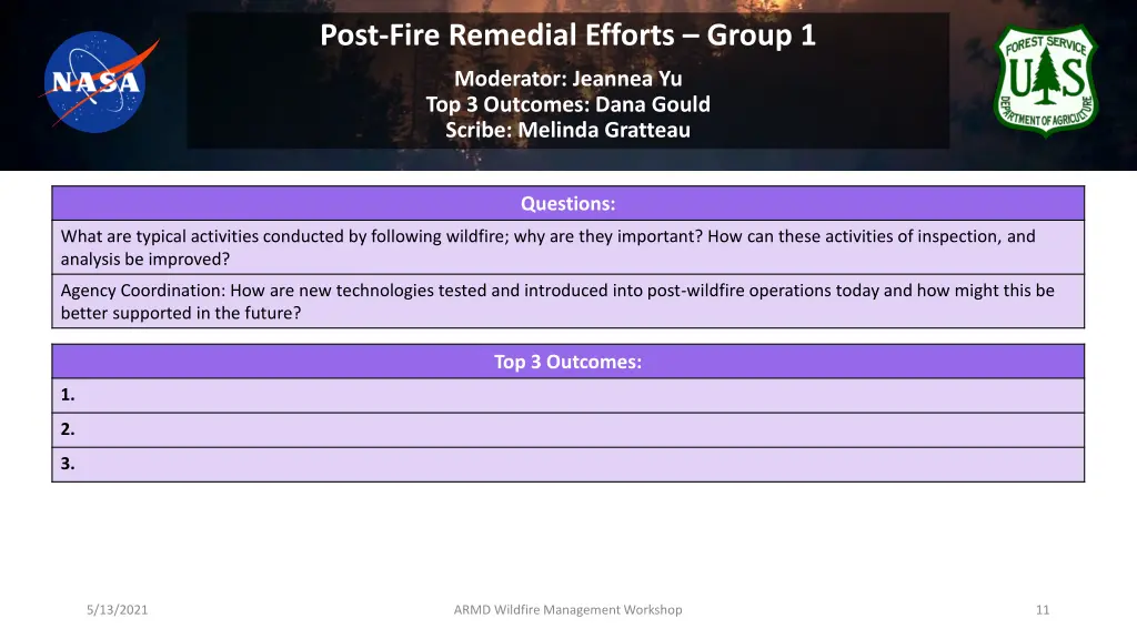 post fire remedial efforts group 1 moderator