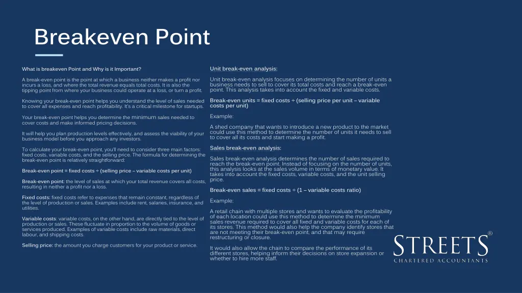 breakeven point 1