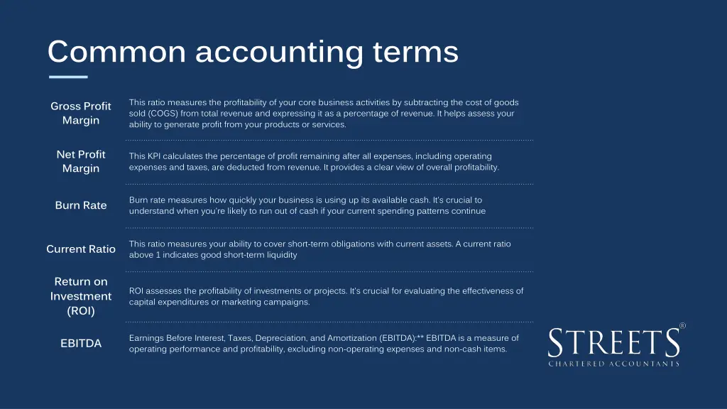 common accounting terms