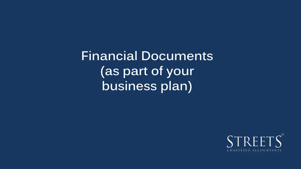 financial documents as part of your business plan