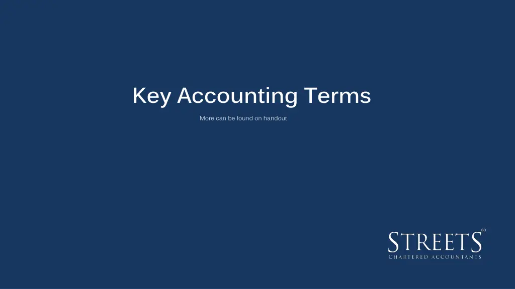 key accounting terms more can be found on handout